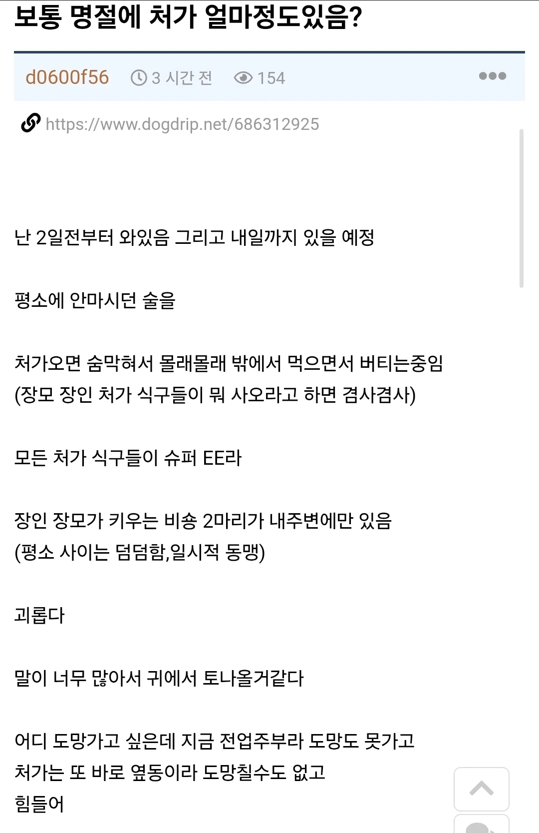 남편이 겪는 처가 명절증후군