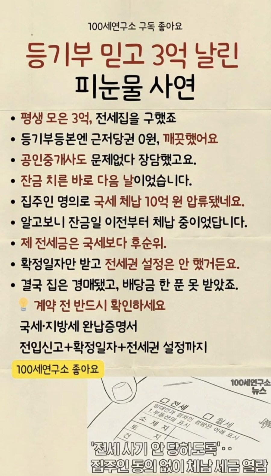등기부 믿고 3억 날린 피눈물 사연