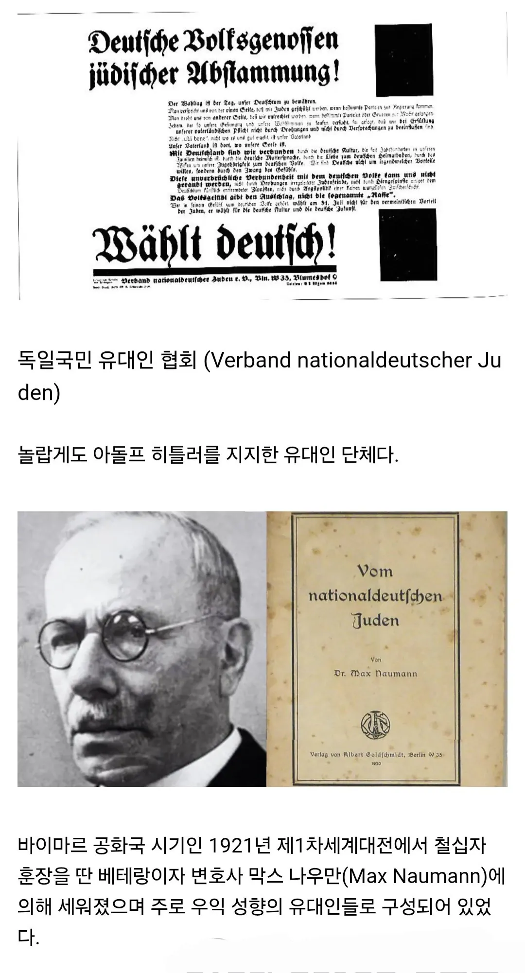 히틀러를 지지한 유대인 단체