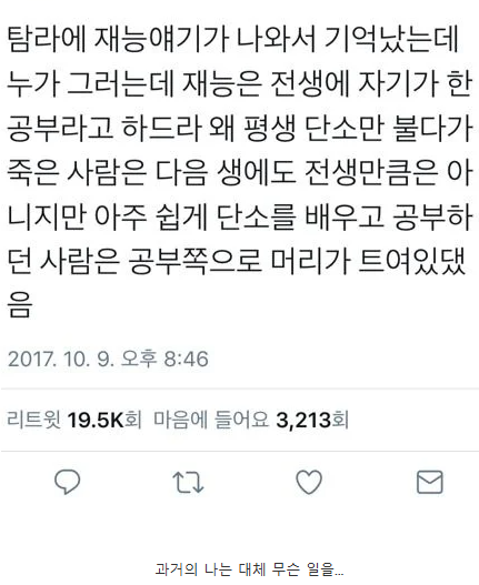 현생의 재능 = 전생에 했던 공부